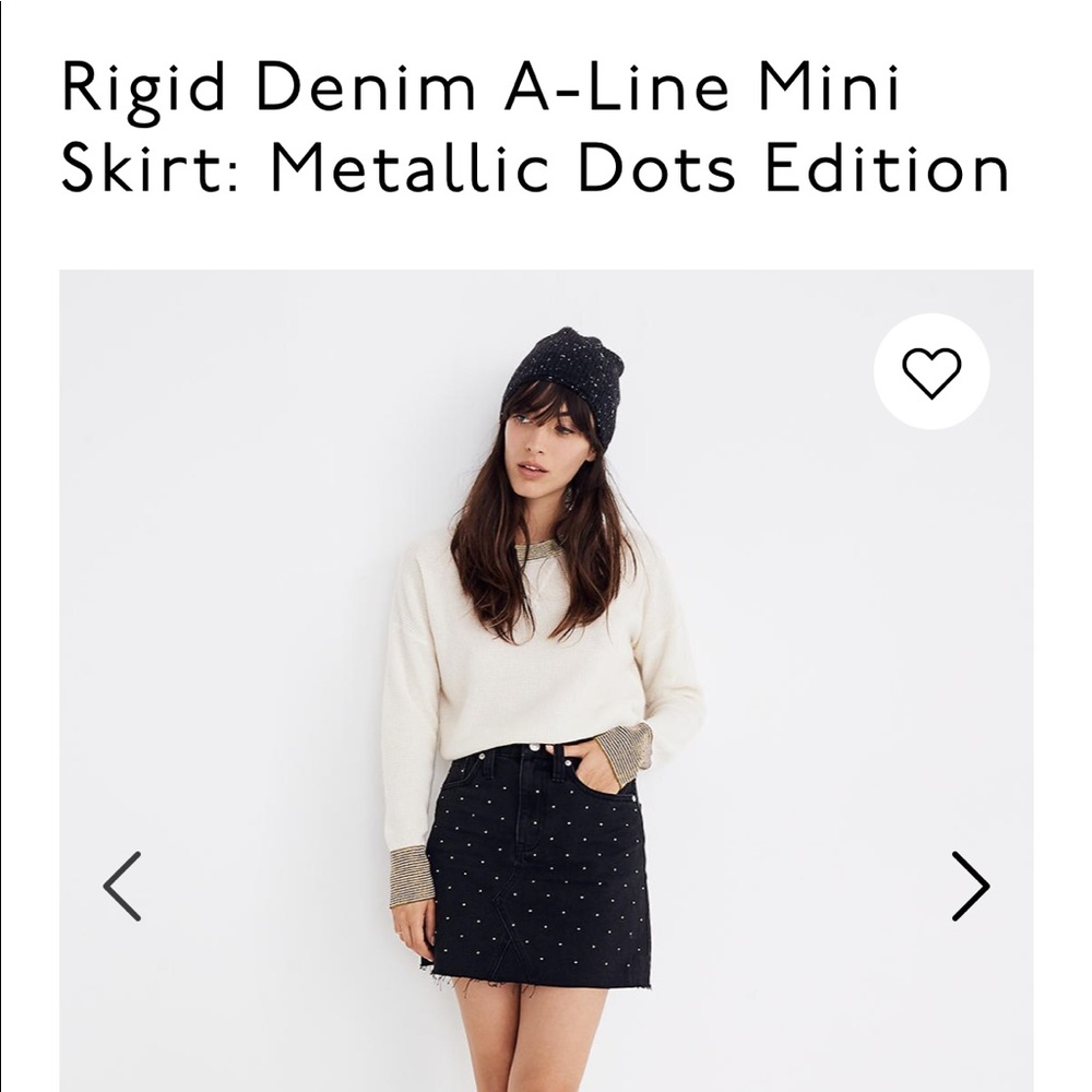 Madewell Rigid Denim A-Line Mini Skirt with Dots